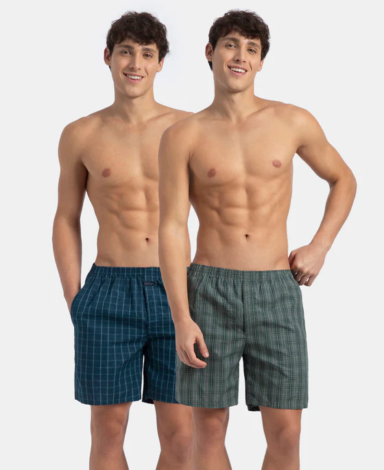 [Jockey-Boxer-1223 (2 Piece Pack)-Size: M,Color: Assorted] Jockey-Boxer-1223 (2 Piece Pack) (M)