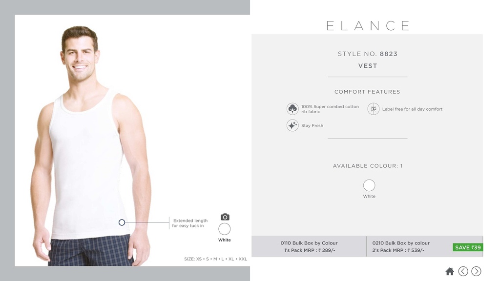 [Jockey-Vest-8823-Size: S,Color: White] Jockey-Vest-8823 (S)