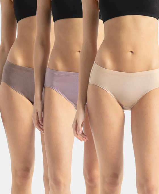 Jockey-Panty-FE31 Hipster (Pack of 3) (M, Assorted Plain)