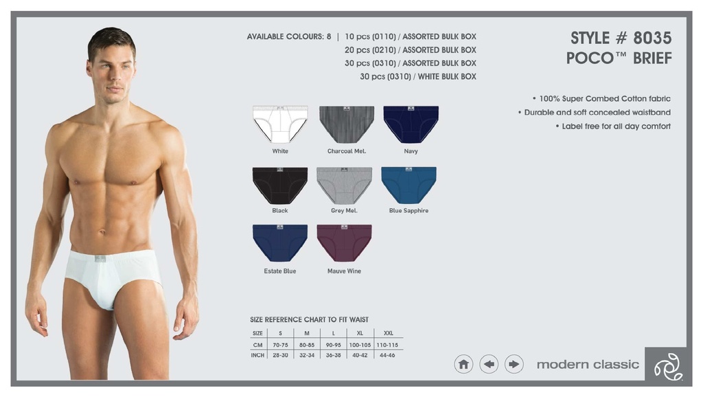 [Jockey-Brief-8035-Size: S,Color: Assorted,Version: 01/2024] Jockey-Brief-8035 (S)