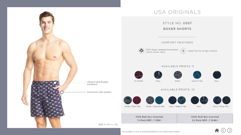 [Jockey-Boxer-US57-Size: M,Color: Assorted] Jockey-Boxer-US57 (M)