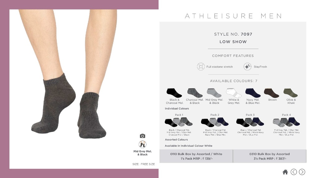 [Jockey-Socks Ankle-7097-Size: 18,Color: Assorted] Jockey-Socks Ankle-7097