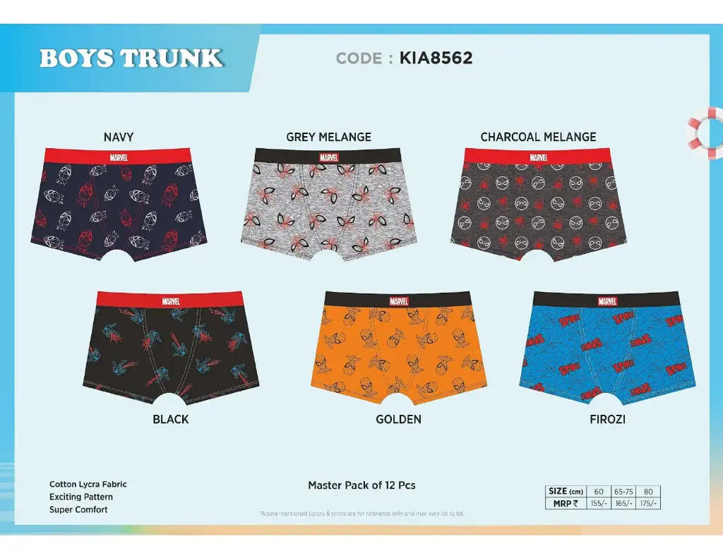 [Body Care-Boys Trunk-KIA8562 PK-Size: 80,Color: Assorted] Body Care-Boys Trunk-KIA8562 PK