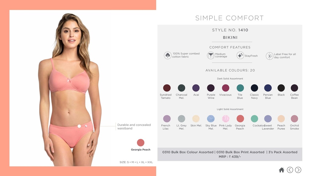 [Jockey-Panty-1410-Size: S,Color: Dk Assorted] Jockey-Panty-1410 (S, Dk Assorted)