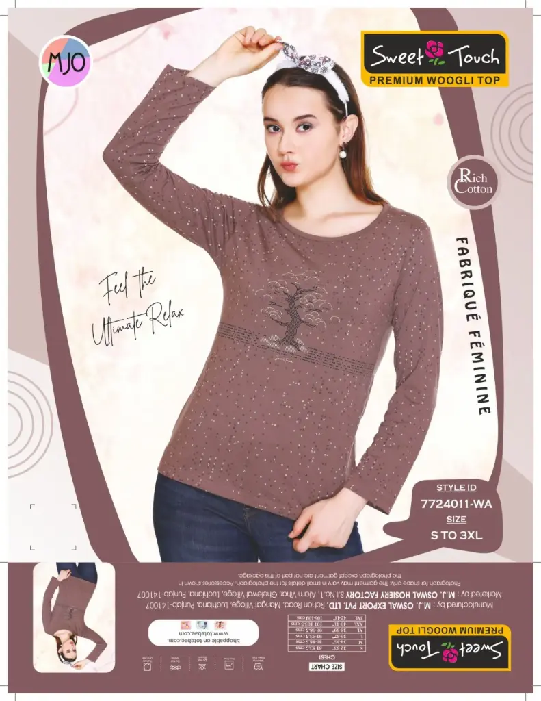 [Sweet Touch-T Shirt Full Sleeve-7724011 WA-Size: S,Color: Assorted] Sweet Touch-T Shirt Full Sleeve-7724011 WA (S)