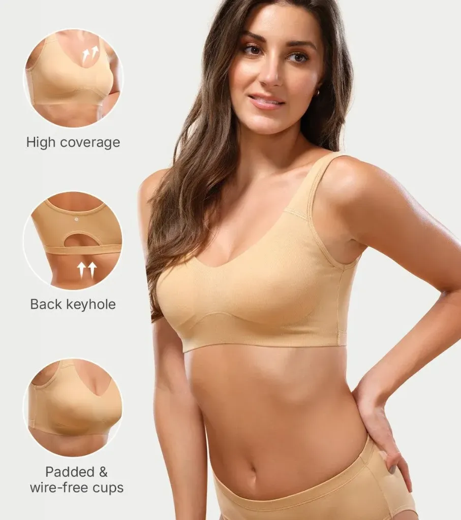 [Enamor-Bra Sports Padded-A106-Size: XL,Color: Skin] Enamor-Bra Sports Padded-A106