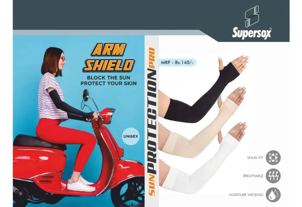 [Supersox-Arm Shield-Elbow Socks-Size: FS,Color: Black] Supersox-Arm Shield-Elbow Socks