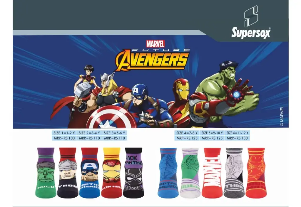 Supersox-Boys Socks Ankle-Avengers