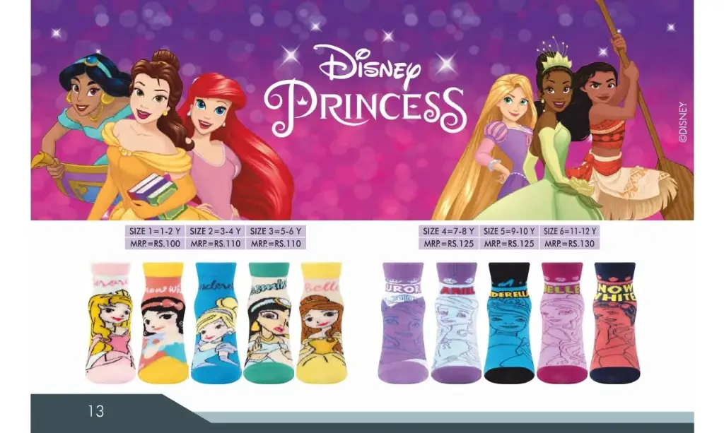 [Supersox-Girls Socks Ankle-Princesses-Size: 3-4 Years,Color: Assorted] Supersox-Girls Socks Ankle-Princesses (3-4 Years)