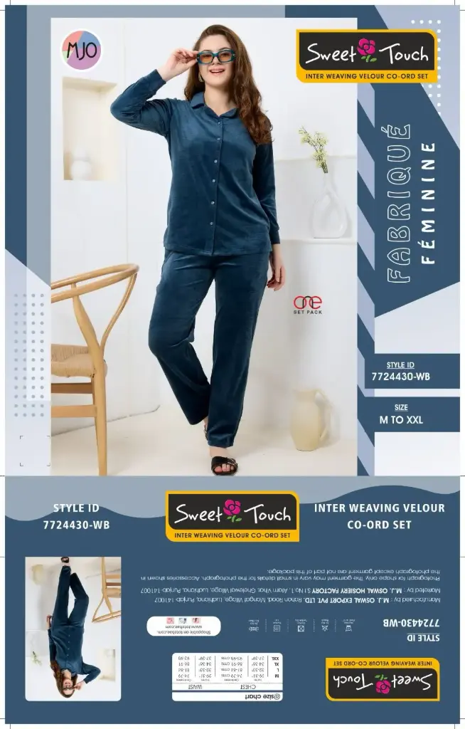 Sweet Touch-Winter Front Open Shirt, Lower Set-7724430 WB (M)