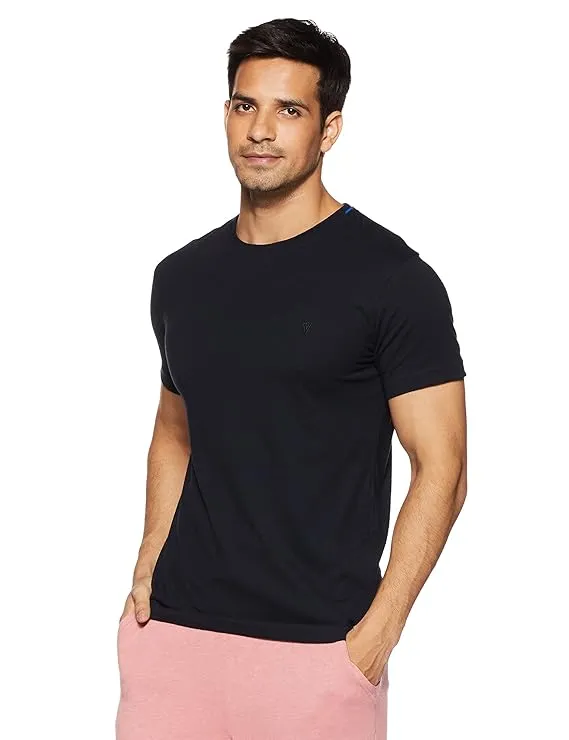Vanheusen-T Shirt Half Sleeve Crew Neck-60052 (S, Black)