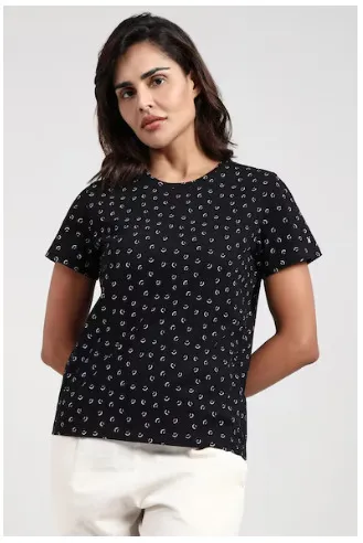 [Vanheusen-T Shirt Half Sleeve-55431-Size: M,Color: Black] Vanheusen-T Shirt Half Sleeve-55431 (M, Black)