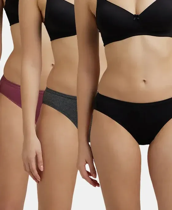 Jockey-Panty-1410 Bikini-Pack of 3 (S, Dk Assorted)